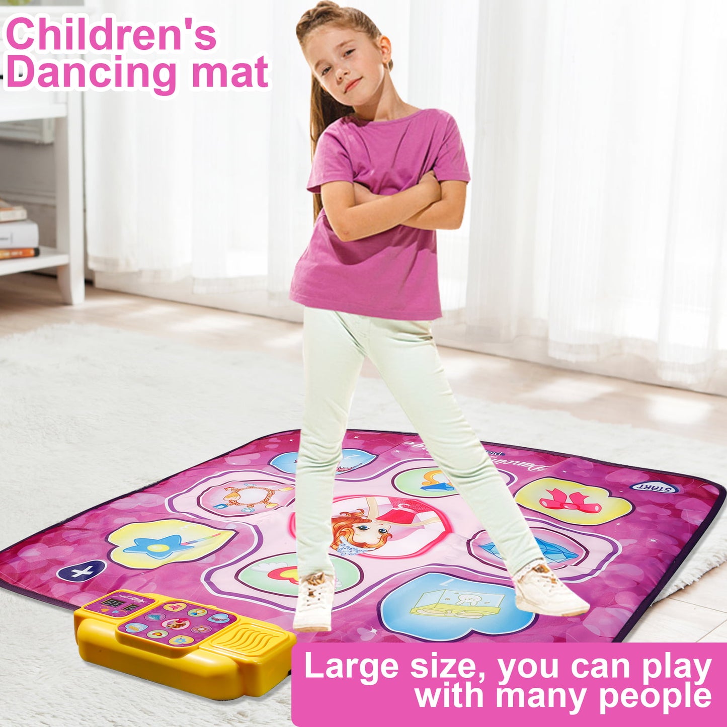 Dance Mat Toys for Girls 3-6 Years Musical Educational Dance Pad Game Toys Christmas Birthday Gifts for Kids