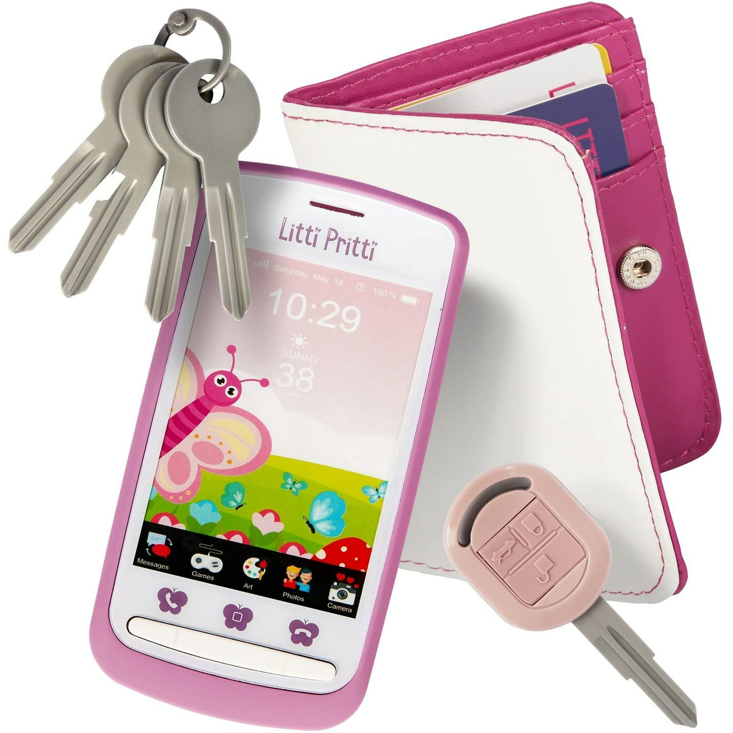 Princess Pretend Toys for Girls 3-6 Years Play Purse for Little Girls Toddler Purse with Accessories Kids Purse Toy for 3 4 5 6 7 8 Year Old Girls Great Gifts