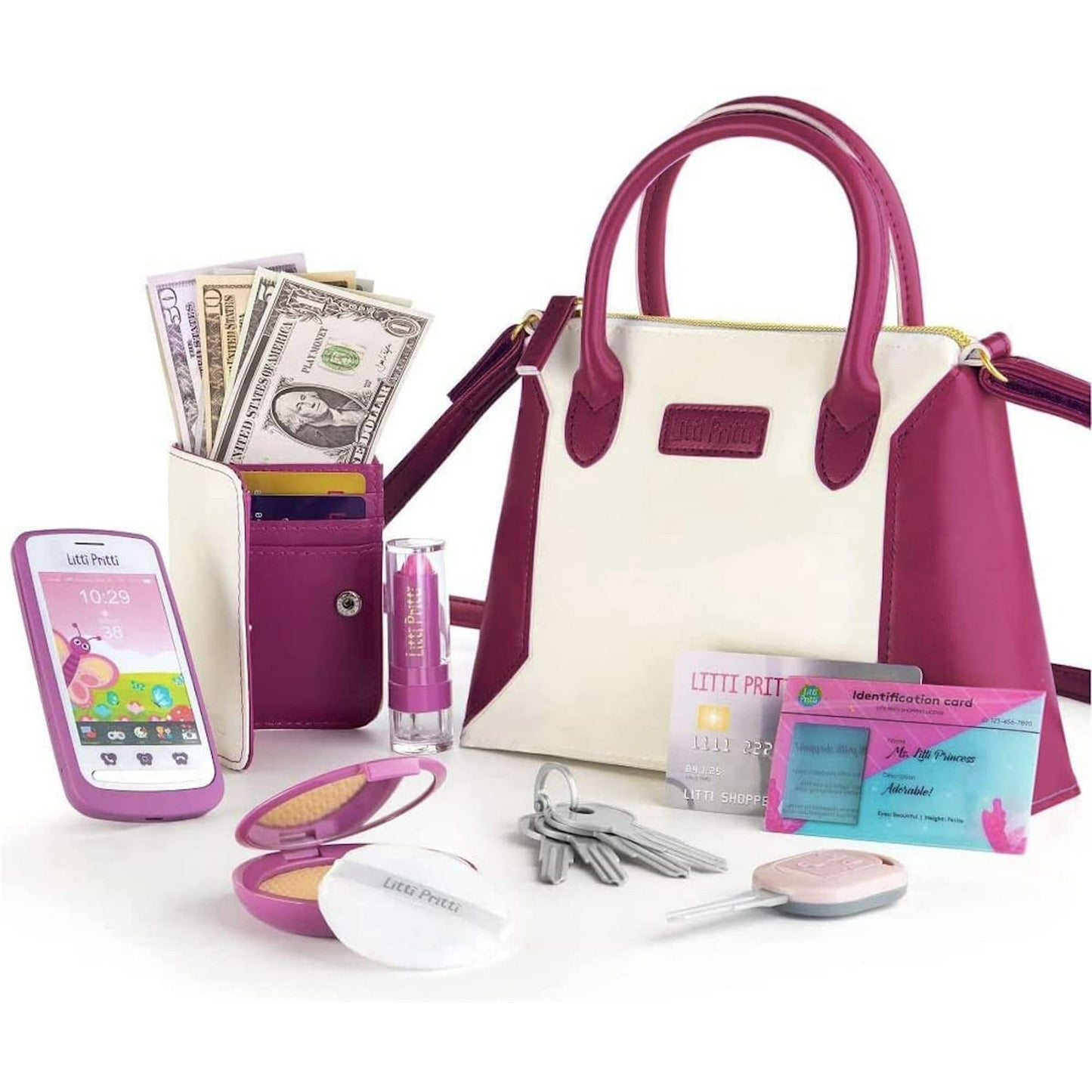 Princess Pretend Toys for Girls 3-6 Years Play Purse for Little Girls Toddler Purse with Accessories Kids Purse Toy for 3 4 5 6 7 8 Year Old Girls Great Gifts