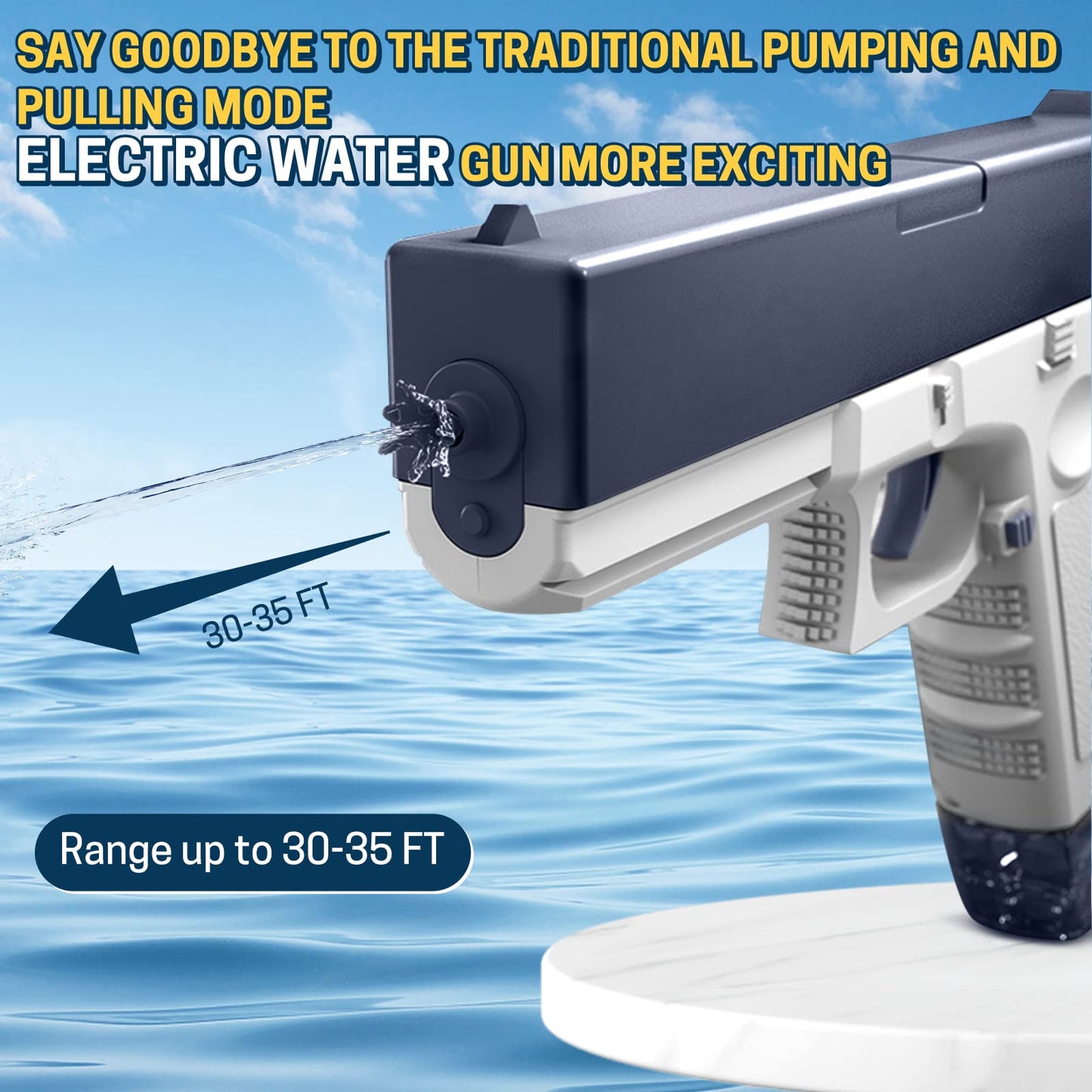 Electric Water Gun, Water Blaster Toys for Kids High Capacity Squirt Guns Up to 32 FT Range Strongest Swimming Pool Beach Outdoor