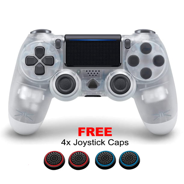 Wireless Controller Dual Vibration Game Joystick Controller for PS4/Slim/Pro Console (Crystal White)