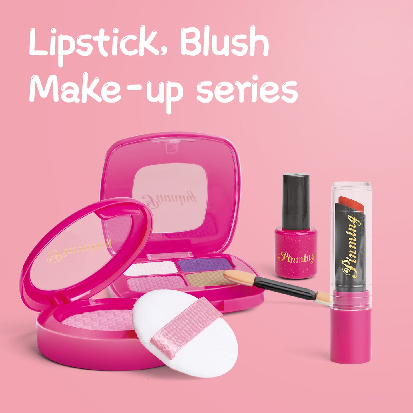 Kids Real Makeup Kit for Little Girls: with Pink Flamingo Bag - Real, Non Toxic, Washable Make Up Toy - Gift for Toddler Young Children Pretend Play Set Vanity for Ages 3 4 5 6 7 8 9 10 Years Old