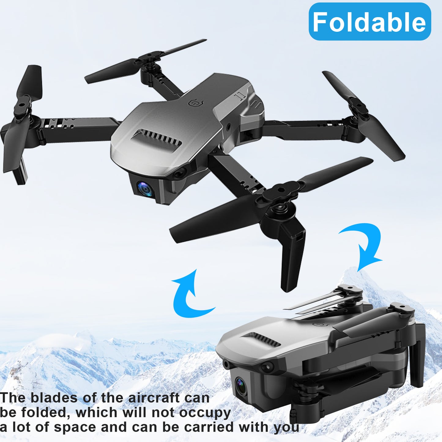 Drone with Dual 4K Camera 120°wide-Angle WiFi Quadcopter ( 3 x Batteries ) Gravity Sensor Voice Control Gesture Control Altitude Hold Auto Hover Trajectory Flight Flip RTF