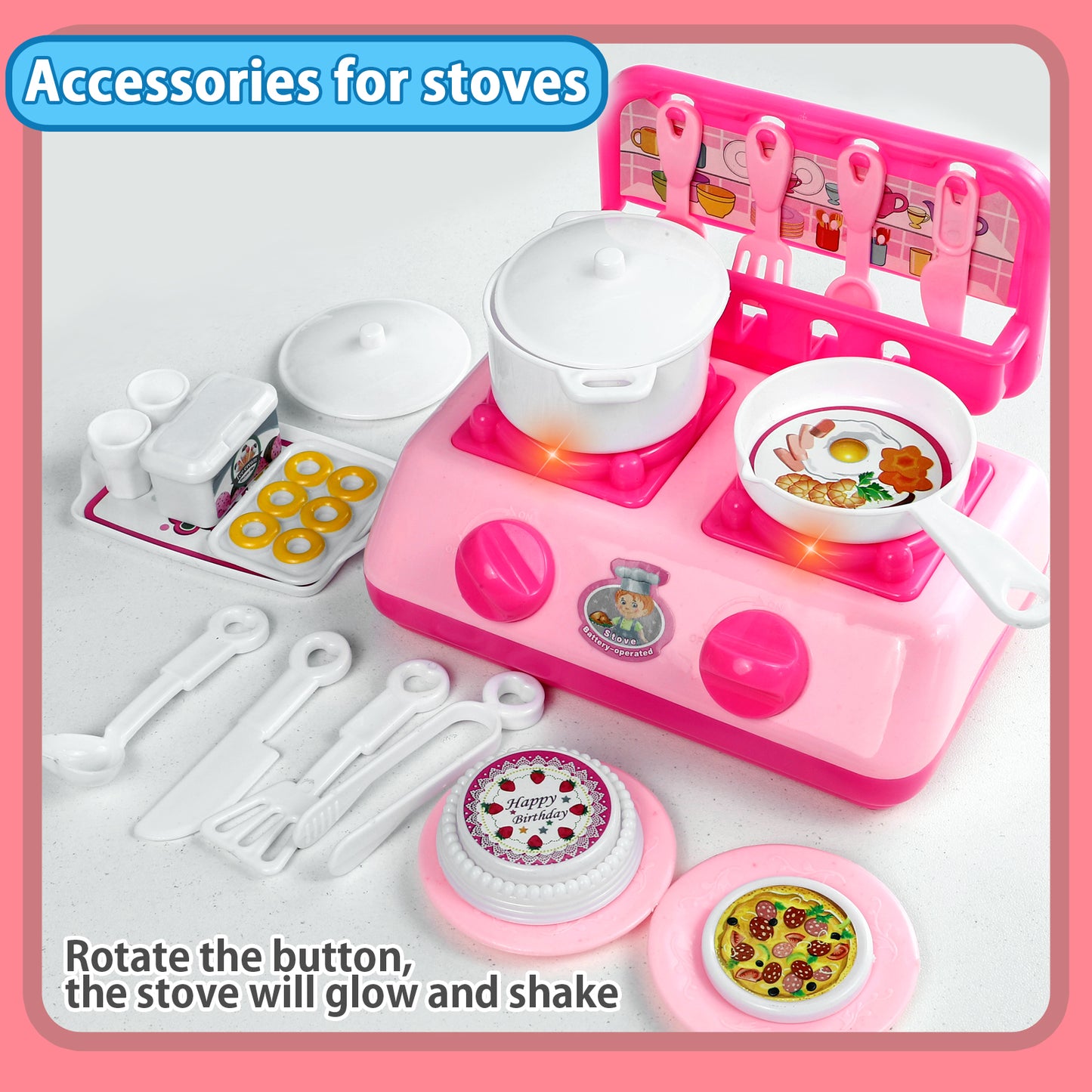 Kitchen Playset Toys for Girls Refrigerator Fridge Microwave Oven Washing machine Kids Playset with 25-Pcs Accessories Lights & Sounds