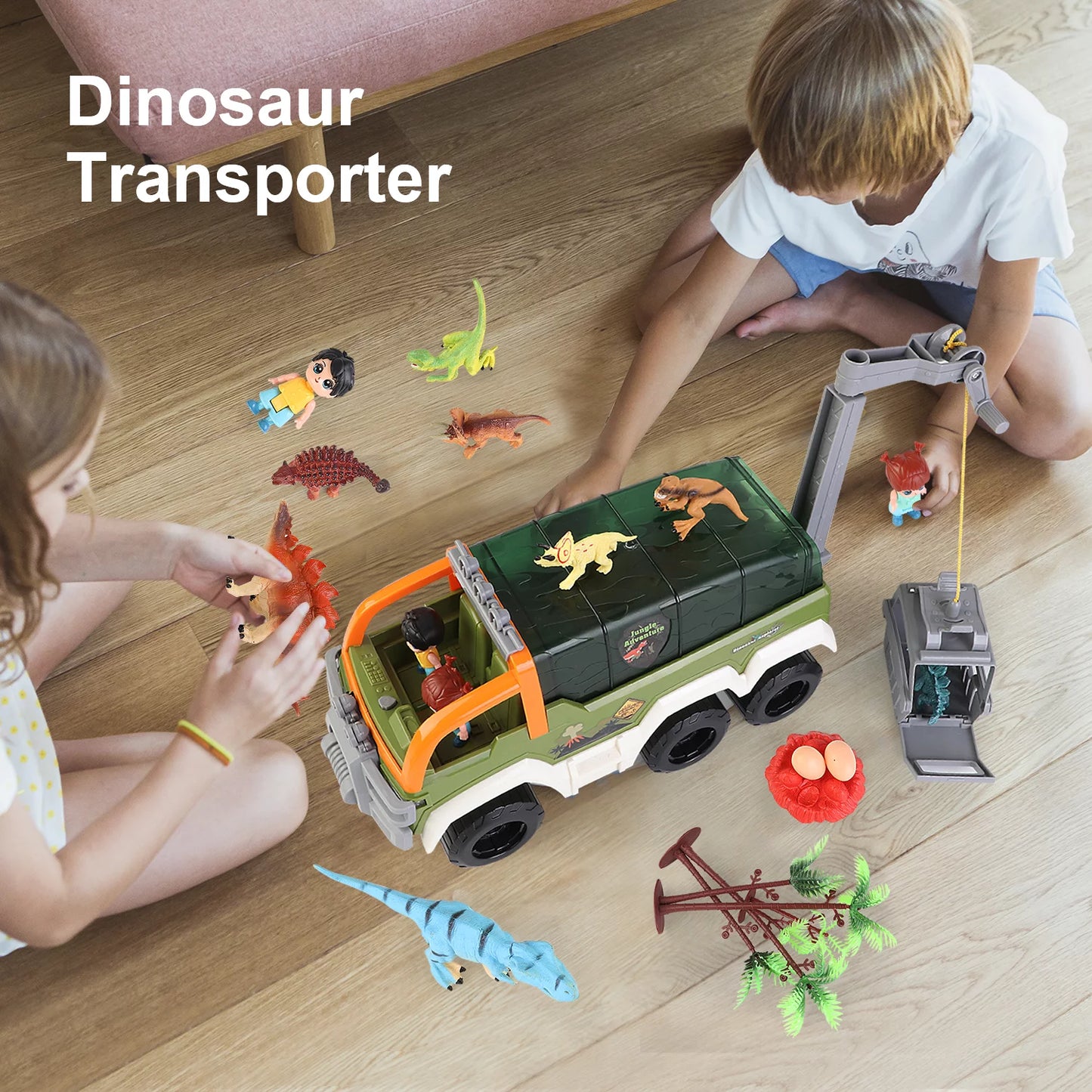 Dinosaur Truck Toys with Music and Growl Preschool Toys Toddler Gifts for 3 4 5 6 7 Years Old Boys and Girls