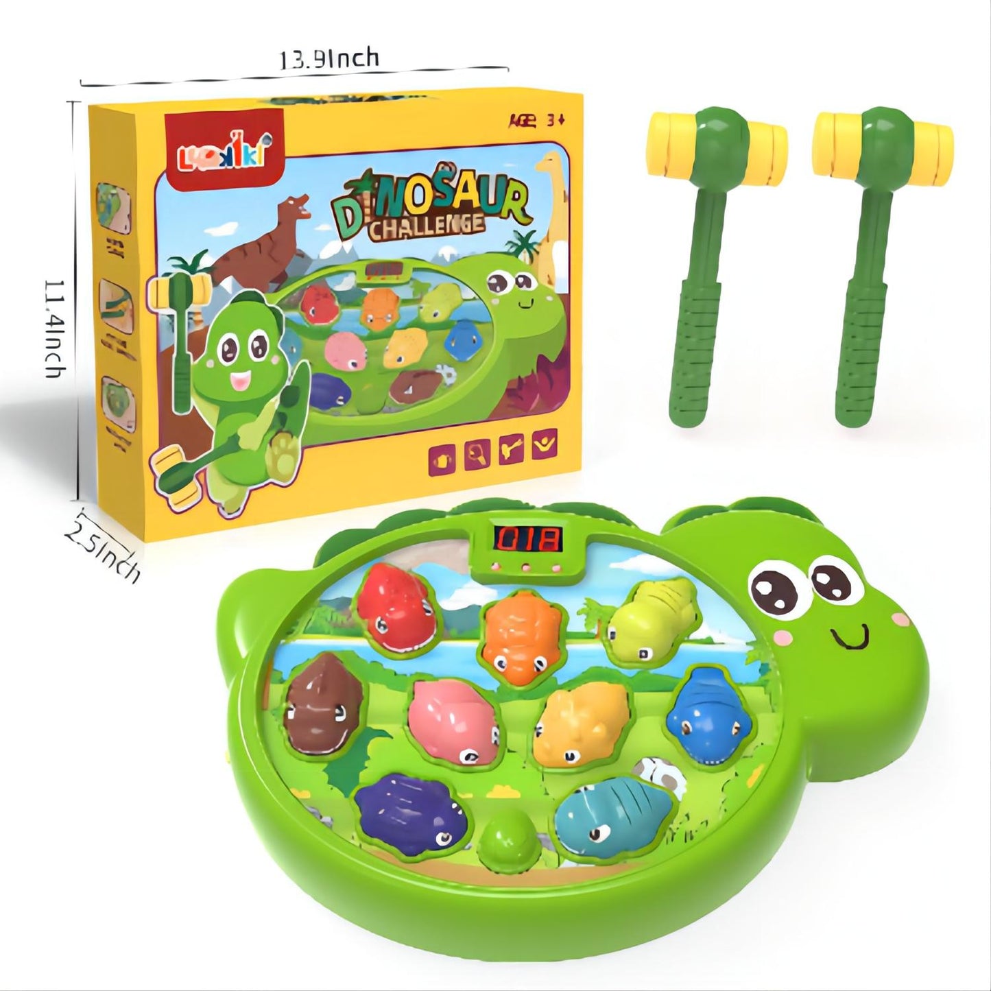 Kids Dinosaur Toys for Boys Girls 3-6 Years Whack A Mole Interactive Game Preschool Educational Toddlers Learning Blippi Game Birthday Christmas Gifts