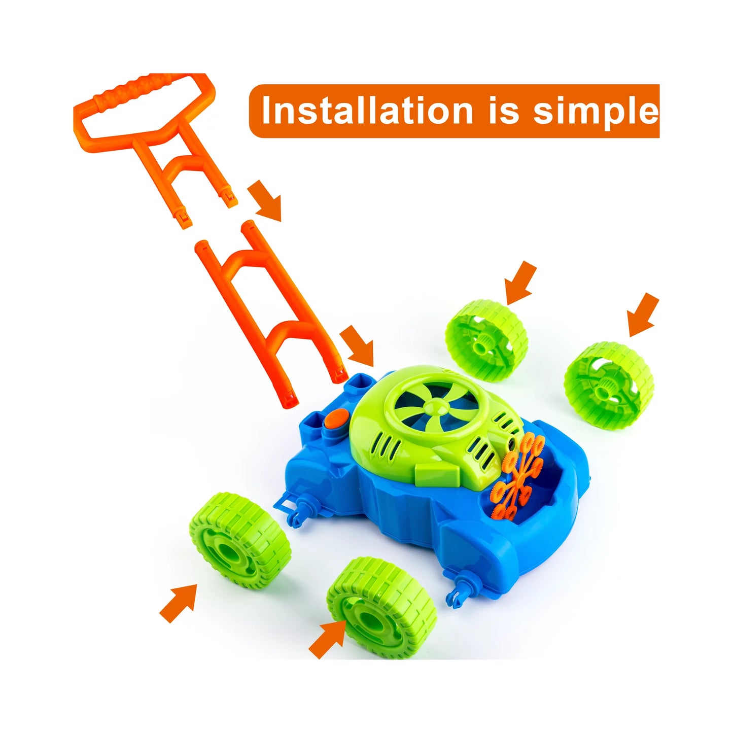 Bubble Lawn Mower for Toddlers, Kids Bubble Blower Maker Machine, Summer Outdoor Push Toys, Easter Basket Stuffers Birthday Toys Gifts for Preschool Baby Boys Girls