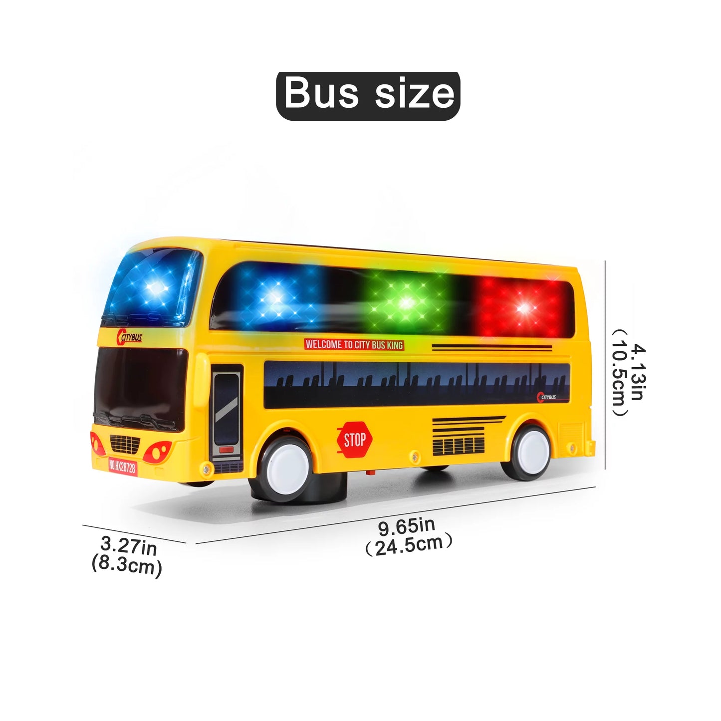 NETNEW Model City Bus Toys for Kids Yellow Toy Vehicle Toddlers with Flashing LED Lights and Music Boys and Girls