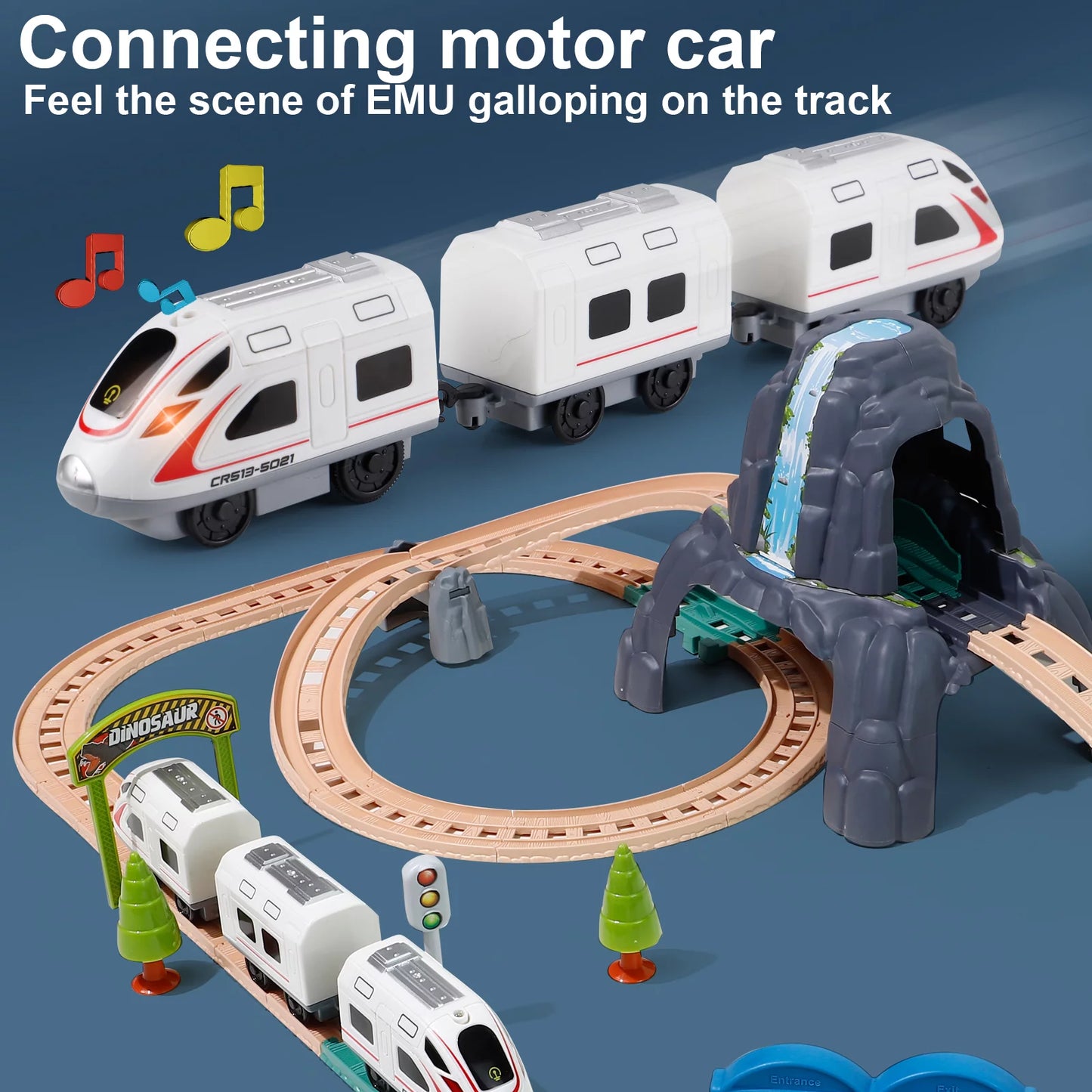 NETNEW Train Set for Kids Car Tracks Train Toys Include Theme Accessories for 3 4 5 6 Years Old Kids