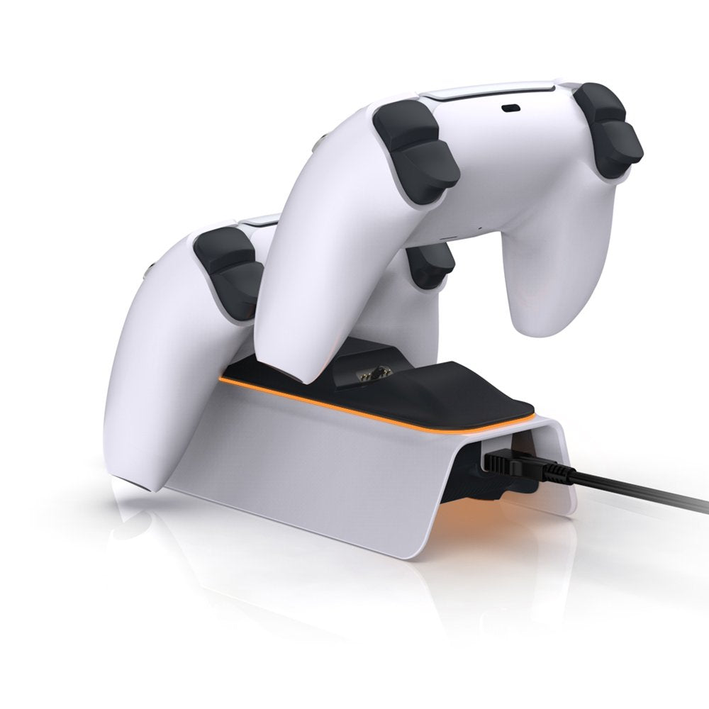 PS5 Controller Charger for Playstation 5 Charging Station with LED Indicator High Speed Fast Charging Dock for Sony DualSense Controller ( White )
