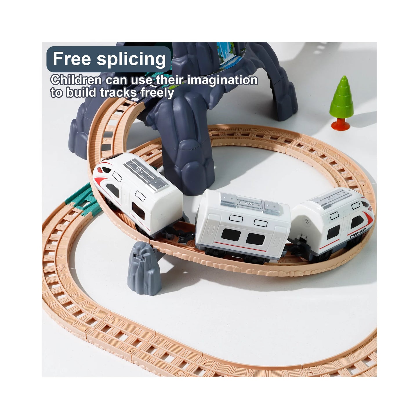 NETNEW Train Set for Kids Car Tracks Train Toys Include Theme Accessories for 3 4 5 6 Years Old Kids