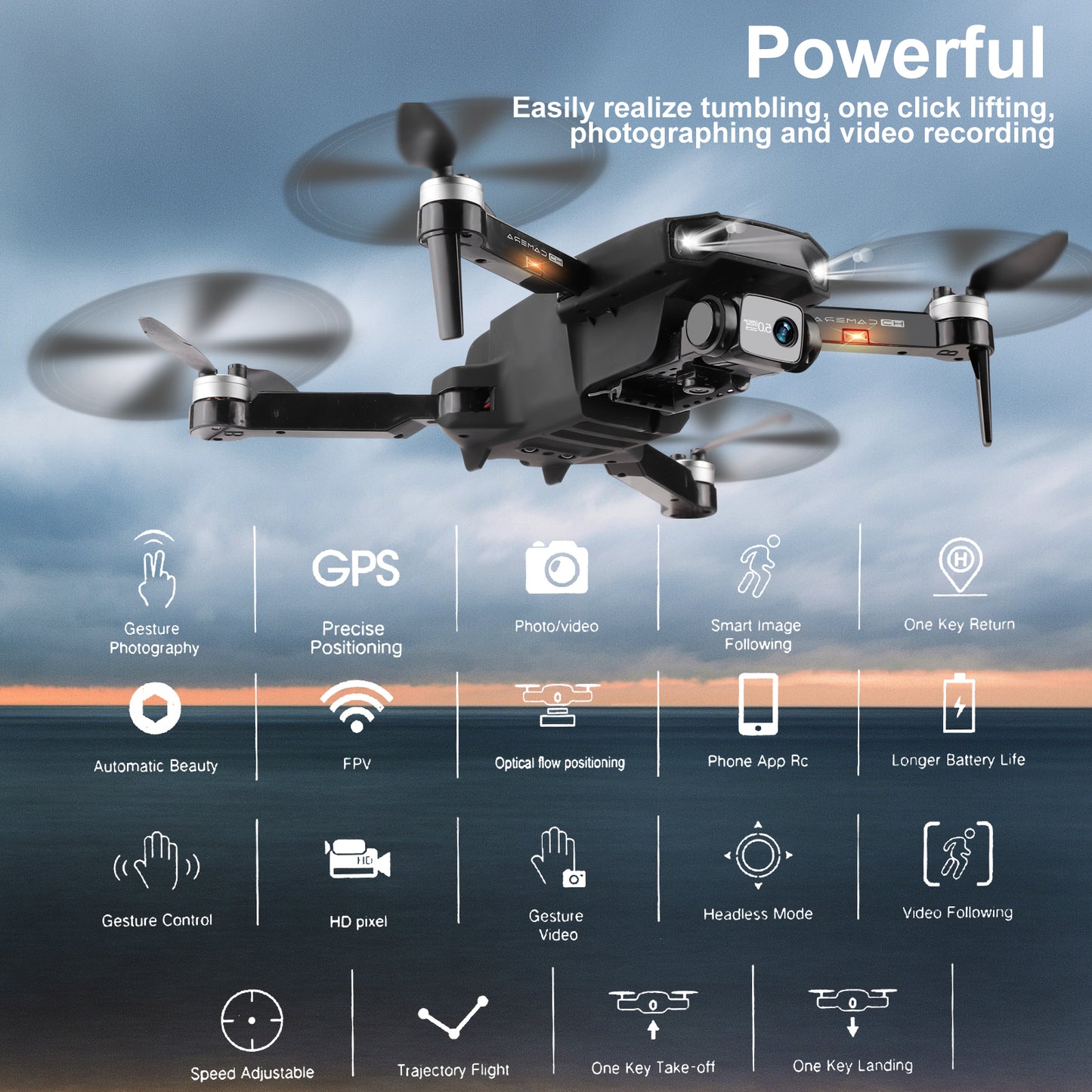 4K 3-axis Gimbal EIS 5G GPS Drones with Dual UHD Camera for Adults Anti-Shake Quadcopter WIFI FPV 60Mins Flight Time 120°FOV 50times Zoom Brushless Motor