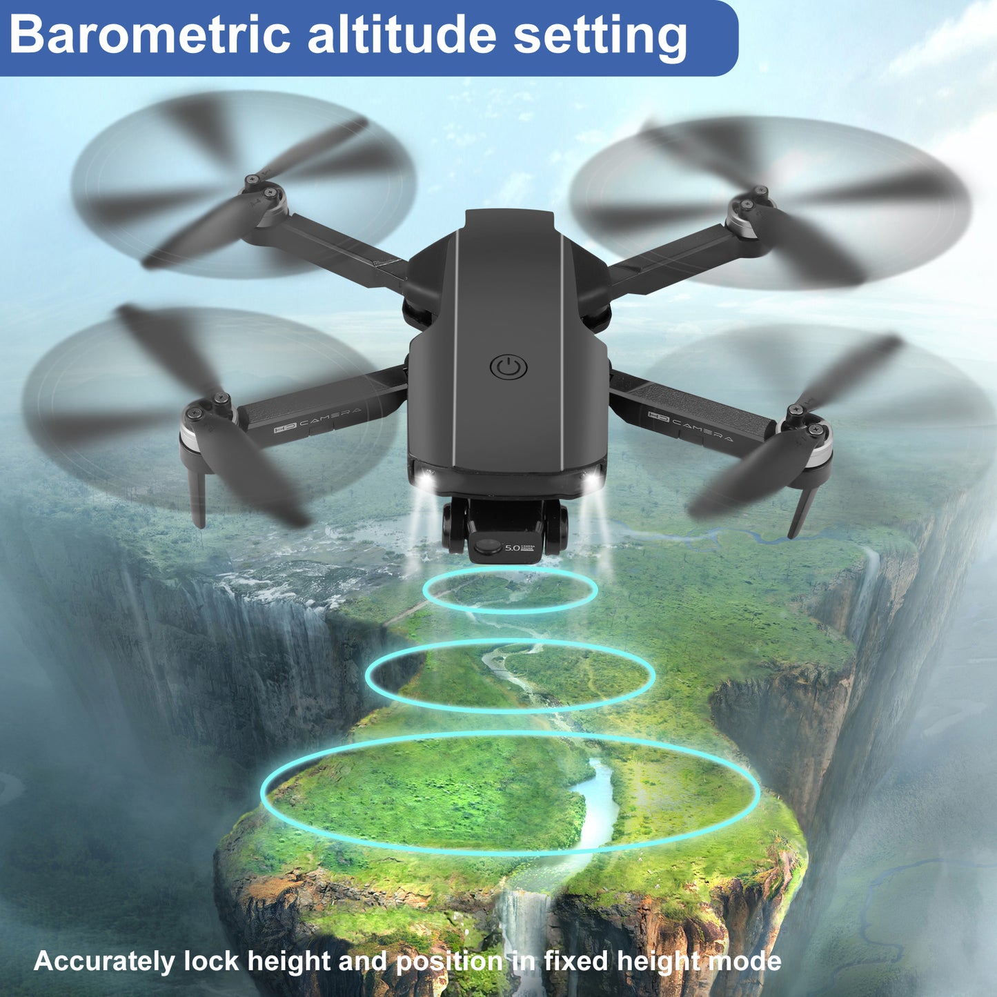 4K 3-axis Gimbal EIS 5G GPS Drones with Dual UHD Camera for Adults Anti-Shake Quadcopter WIFI FPV 60Mins Flight Time 120°FOV 50times Zoom Brushless Motor