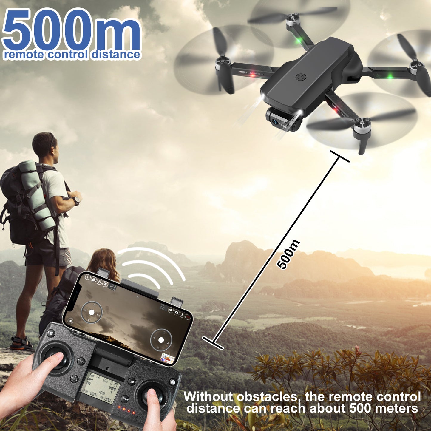 4K 3-axis Gimbal EIS 5G GPS Drones with Dual UHD Camera for Adults Anti-Shake Quadcopter WIFI FPV 60Mins Flight Time 120°FOV 50times Zoom Brushless Motor