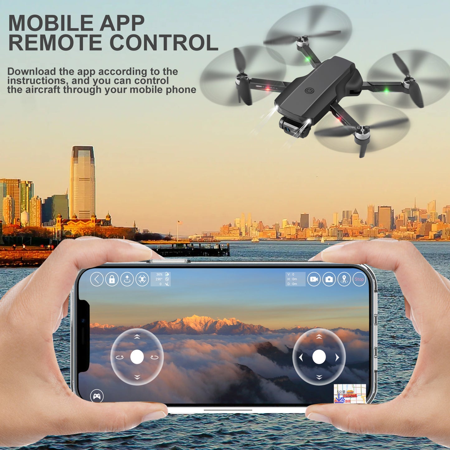 4K 3-axis Gimbal EIS 5G GPS Drones with Dual UHD Camera for Adults Anti-Shake Quadcopter WIFI FPV 60Mins Flight Time 120°FOV 50times Zoom Brushless Motor
