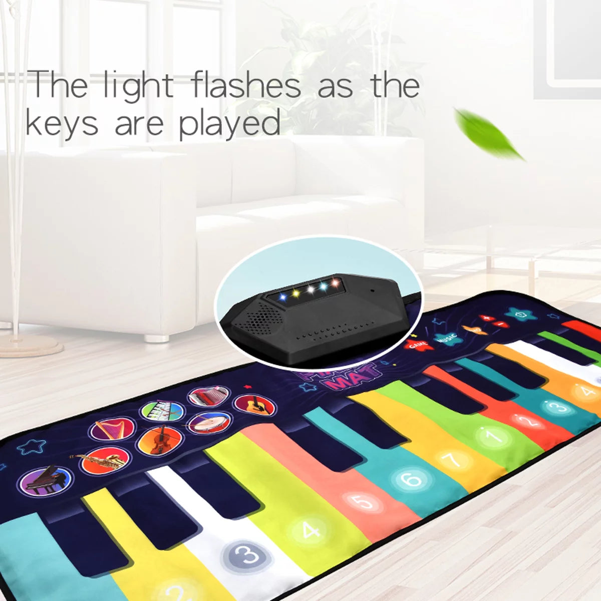 NETNEW Floor Piano Mat Dance Mat Musical Toys Gift for Kids and Toddlers Keyboard Play Mat with 8 Musical Instruments Sounds Toys for Boys Girls Age 3 4 5 6