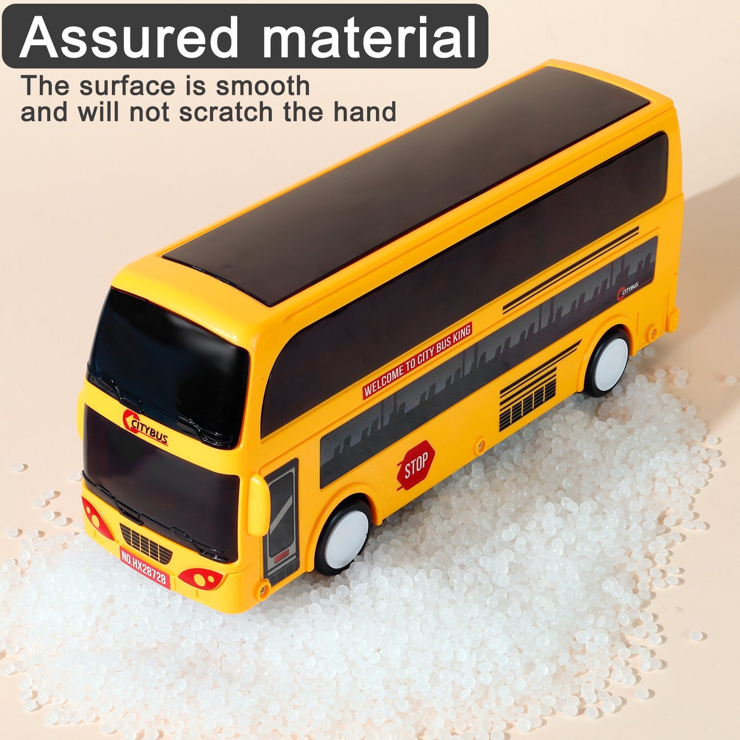 NETNEW Model City Bus Toys for Kids Yellow Toy Vehicle Toddlers with Flashing LED Lights and Music Boys and Girls