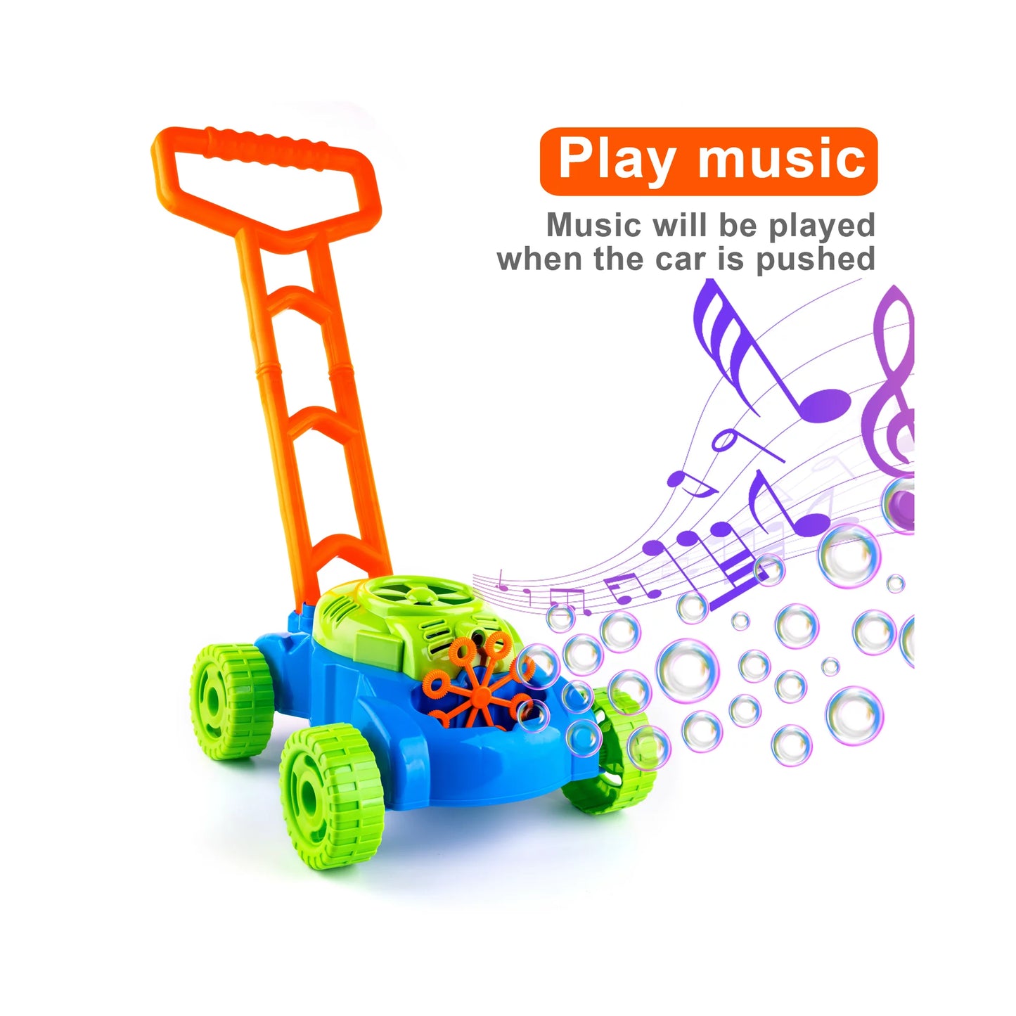 Bubble Lawn Mower for Toddlers, Kids Bubble Blower Maker Machine, Summer Outdoor Push Toys, Easter Basket Stuffers Birthday Toys Gifts for Preschool Baby Boys Girls