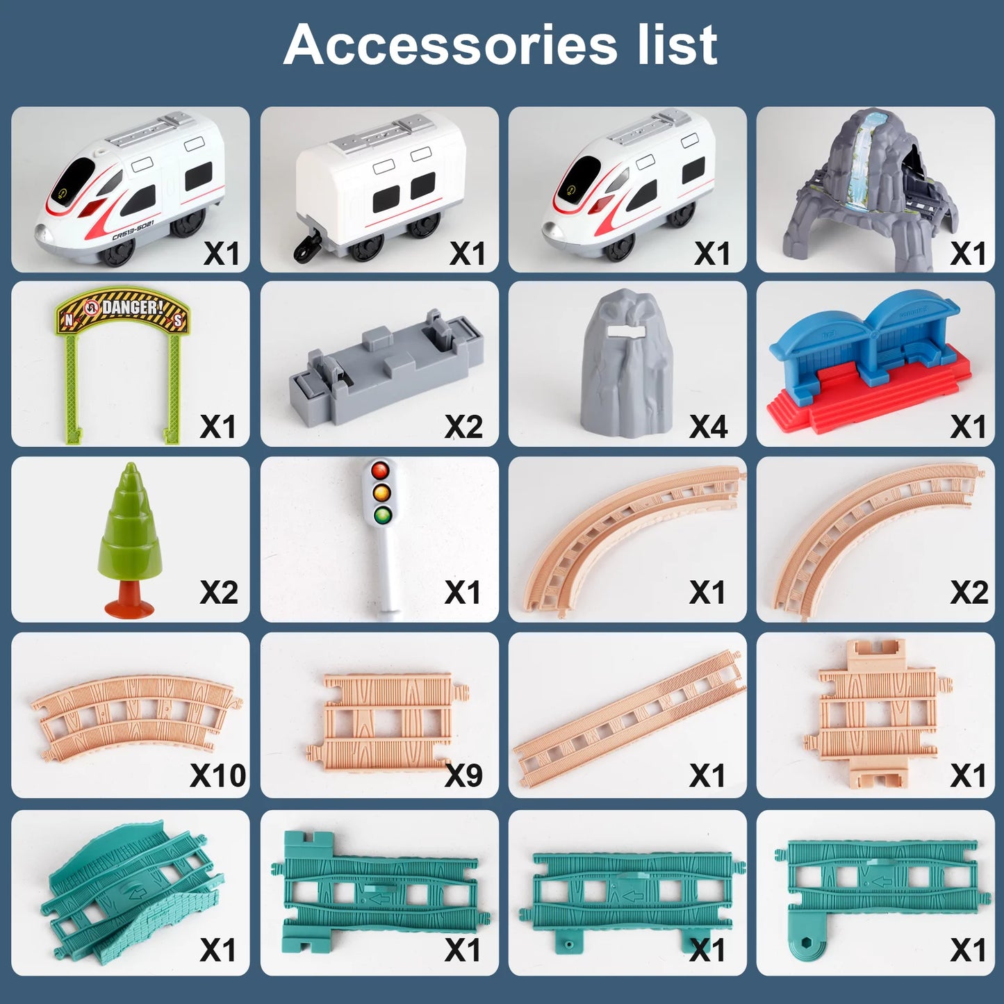 NETNEW Train Set for Kids Car Tracks Train Toys Include Theme Accessories for 3 4 5 6 Years Old Kids