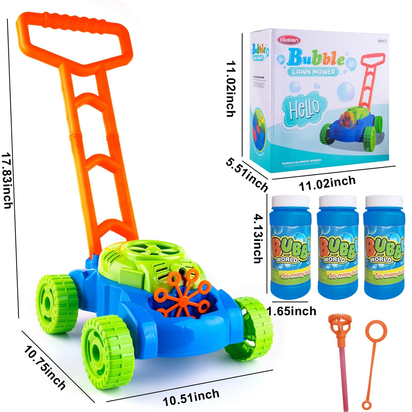 Bubble Lawn Mower for Toddlers, Kids Bubble Blower Maker Machine, Summer Outdoor Push Toys, Easter Basket Stuffers Birthday Toys Gifts for Preschool Baby Boys Girls