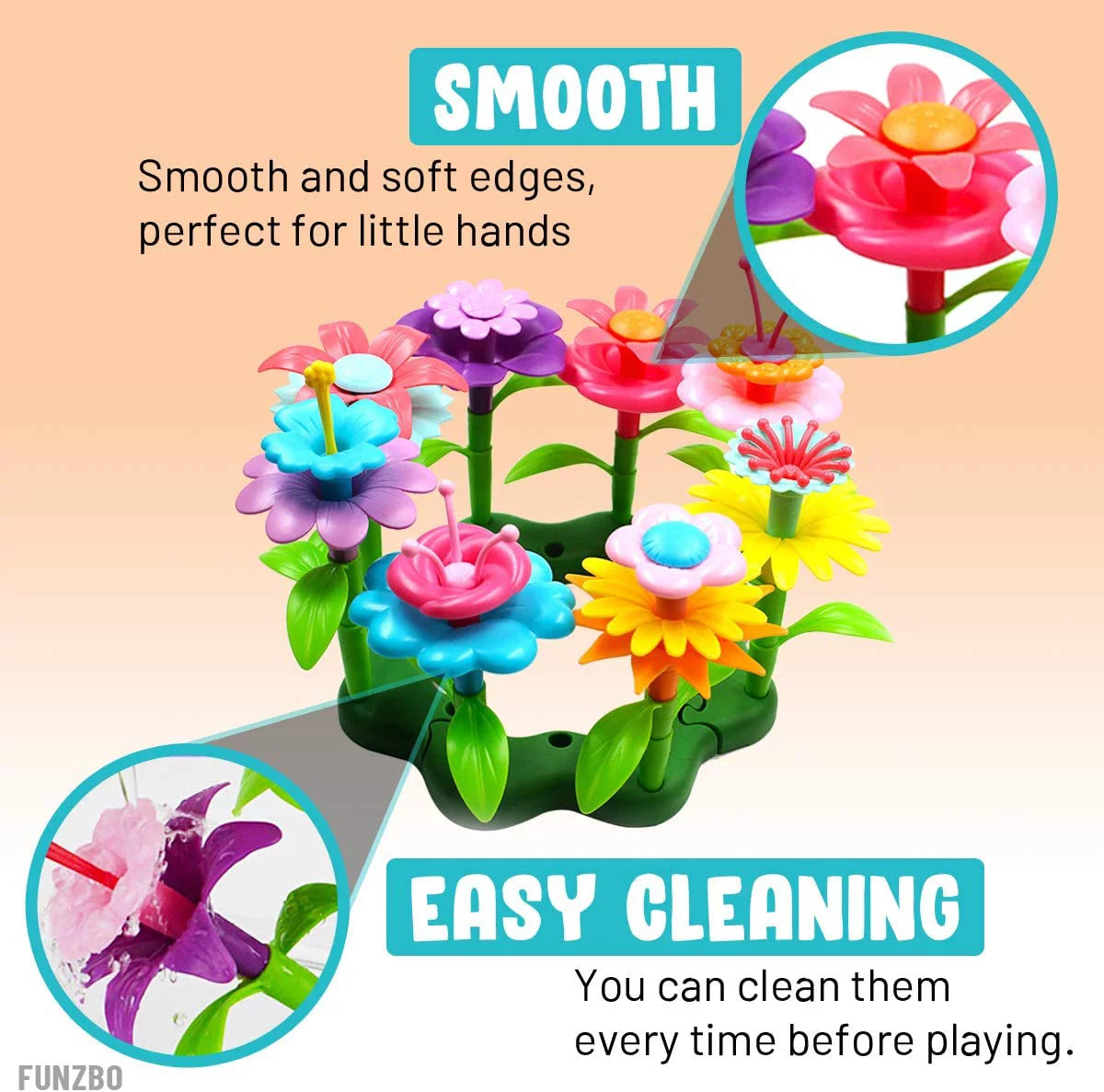 Toys for Girls 3-6 Years Kids Flower Garden Building STEM Toys Gift for Girls Educational Activity Preschool Children Stacking Game for Toddlers playset