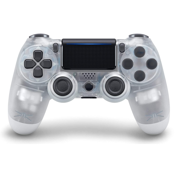 PS4 Wireless Controller with Dual Vibration/Speaker/Gyro/Audio Jack Remote Console Gamepad for PS4/Slim/Pro Playstation 4 (Transparent White)