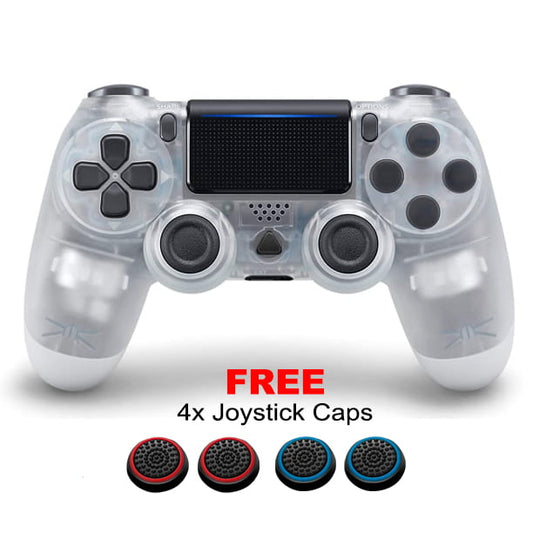 Wireless Controller Dual Vibration Game Joystick Controller for PS4/Slim/Pro Console (Crystal White)