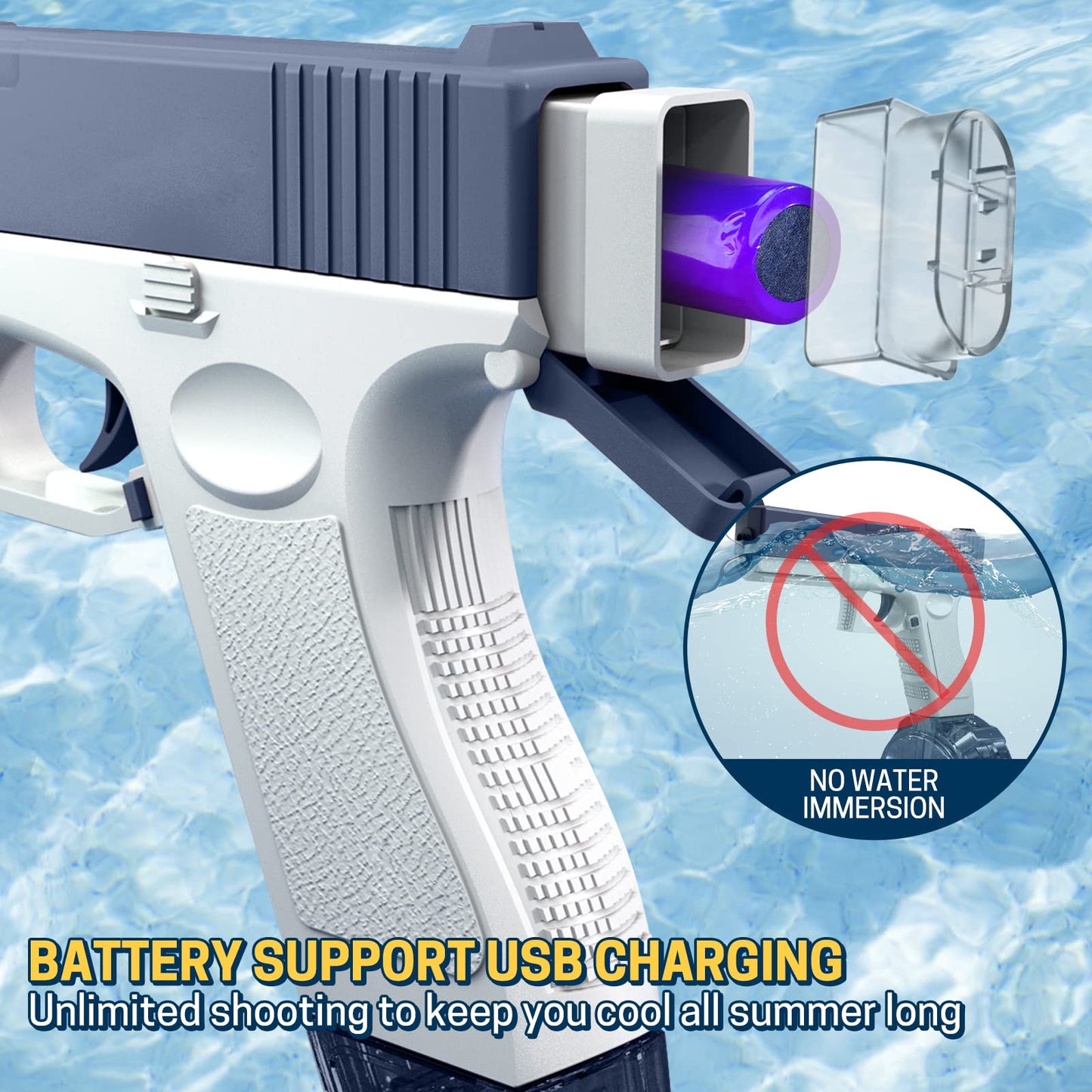 Electric Water Gun Water Blaster  Toys for Kids High Capacity Squirt Guns Up to 32 FT Range Strongest Swimming Pool Beach Outdoor