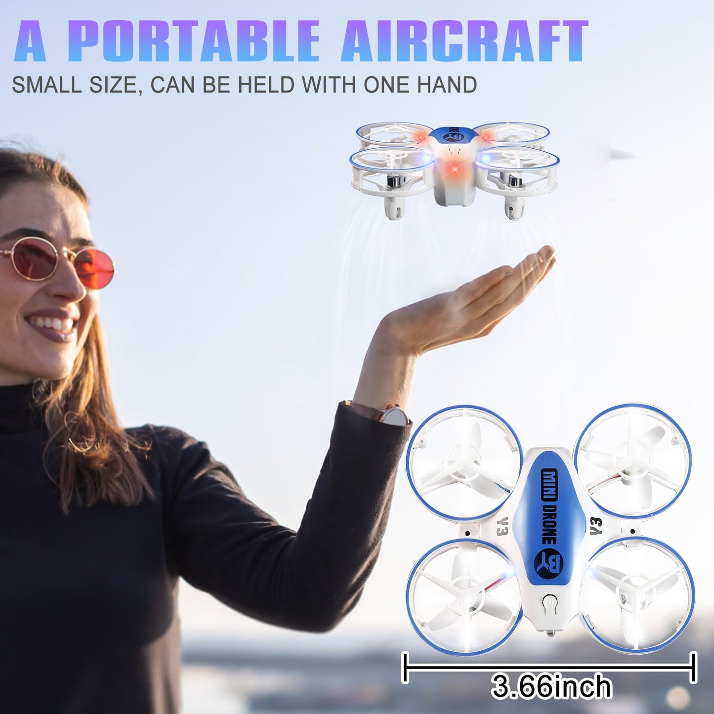 NETNEW Mini Drones for Kids with Multicolor LED Lights Long Flight Time Three Speeds 360 Flip Headless Mode Toys for Boys 3-6-12 Years