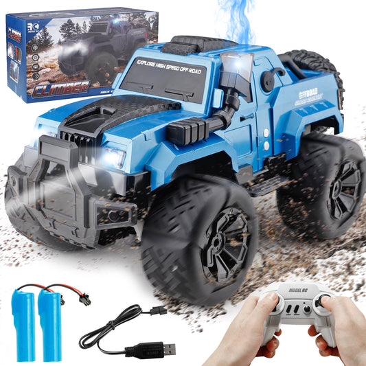 NETNEW Remote Control Truck, RC Car with Spray, Snorkel and LED Lights, 60+ Mins Playtime, Off Road SUV, All Terrain Rock Crawler, Toy Vehicle for Boys Girls and Adults