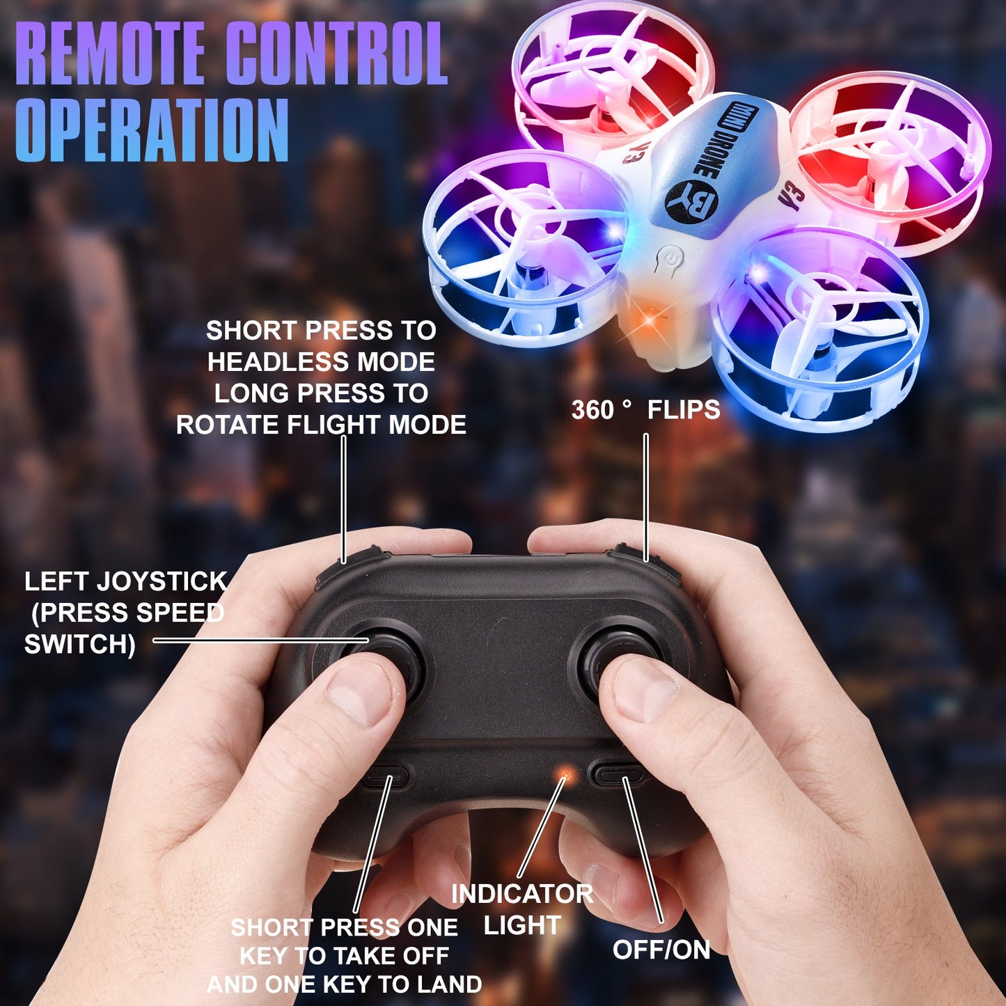 NETNEW Mini Drones for Kids with Multicolor LED Lights Long Flight Time Three Speeds 360 Flip Headless Mode Toys for Boys 3-6-12 Years