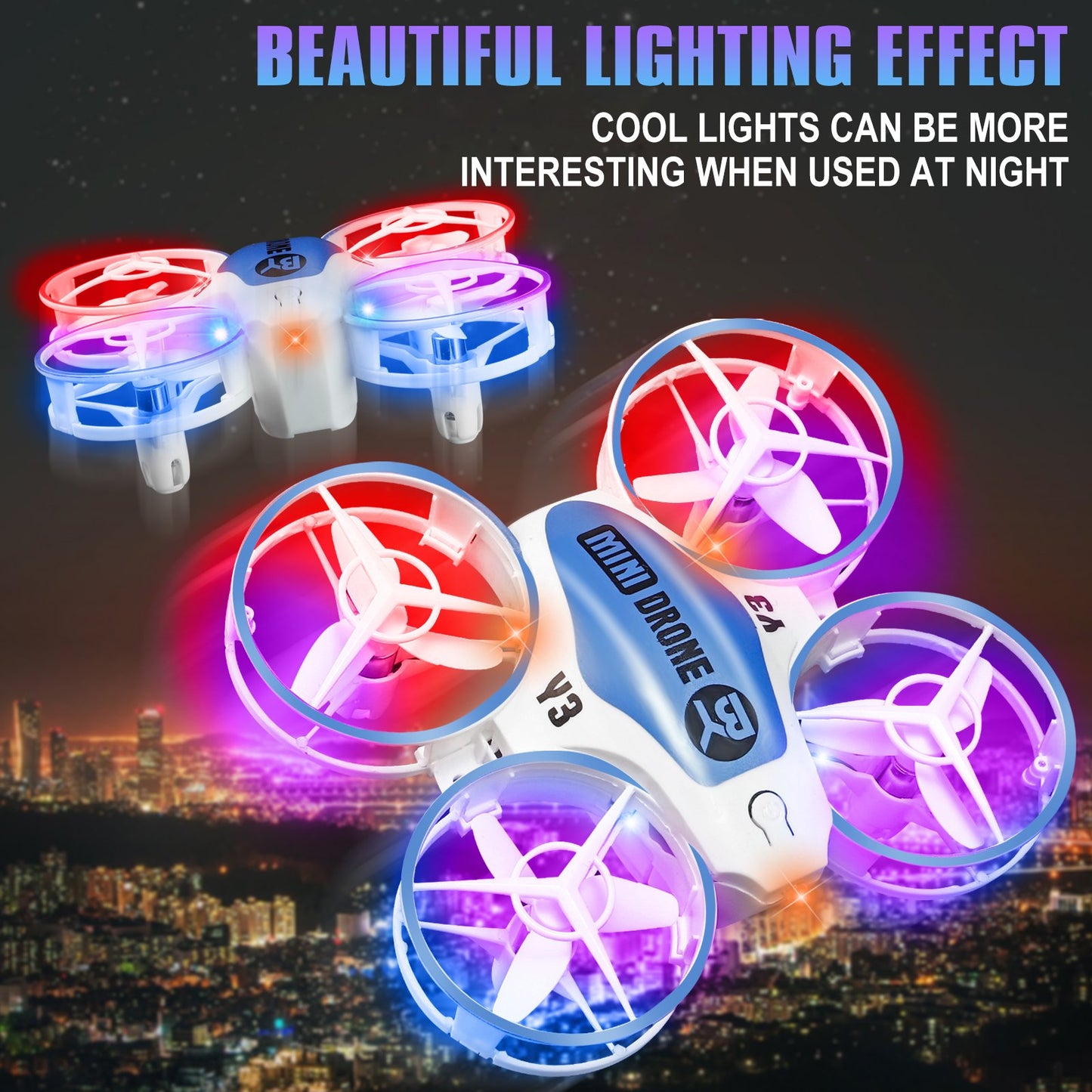 NETNEW Mini Drones for Kids with Multicolor LED Lights Long Flight Time Three Speeds 360 Flip Headless Mode Toys for Boys 3-6-12 Years