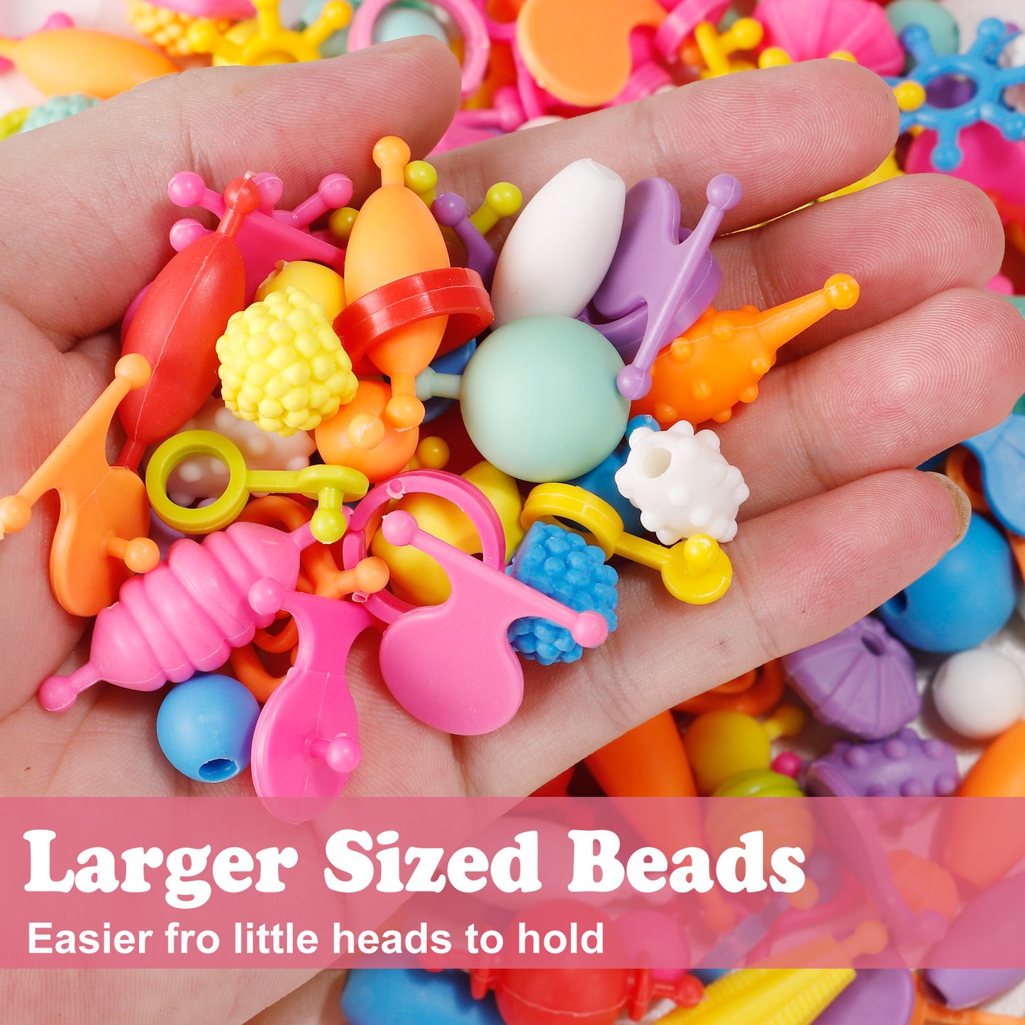 Snap Pop Beads Girls Toy DIY Jewelry Kit Fashion Fun for Necklace Ring Bracelet Art Crafts Toys for Kids Girls (520PCS)