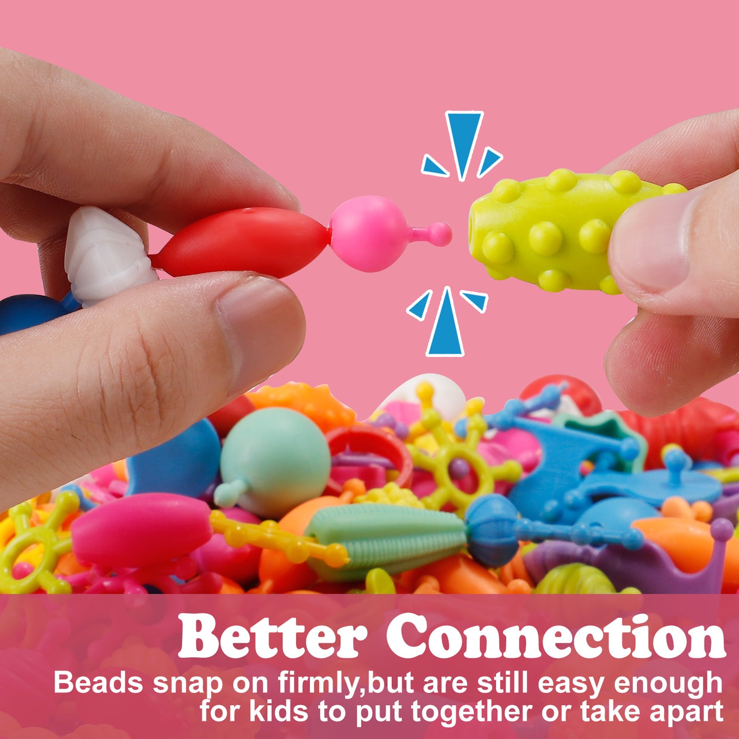 Snap Pop Beads Girls Toy DIY Jewelry Kit Fashion Fun for Necklace Ring Bracelet Art Crafts Toys for Kids Girls (520PCS)