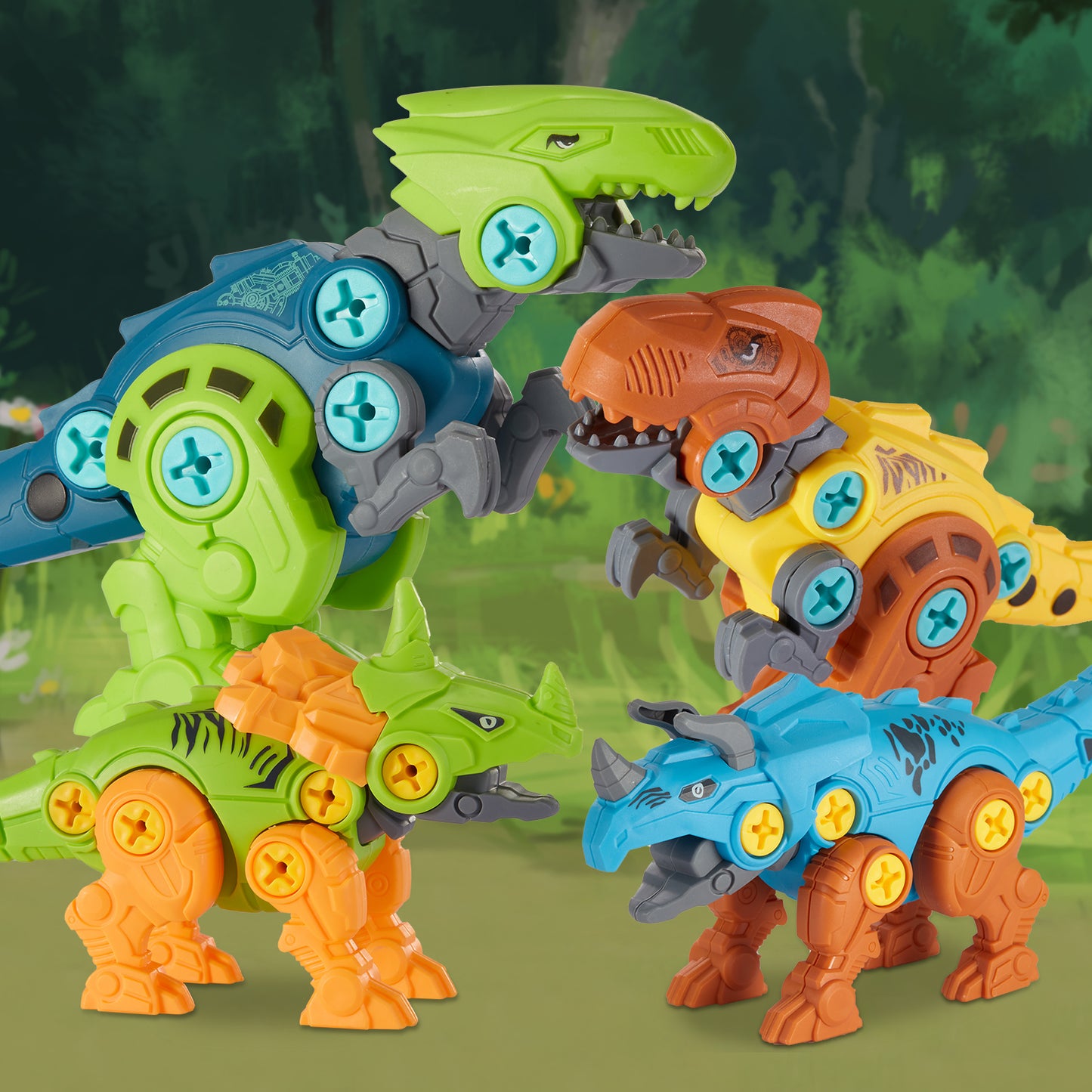 Dinosaur Toys for 3 4 5 6 7 Year Old Boys, Take Apart Dinosaur Toys for Kids 3-5 Construction Building Toys with Electric Drill for Boys Ages 3-8