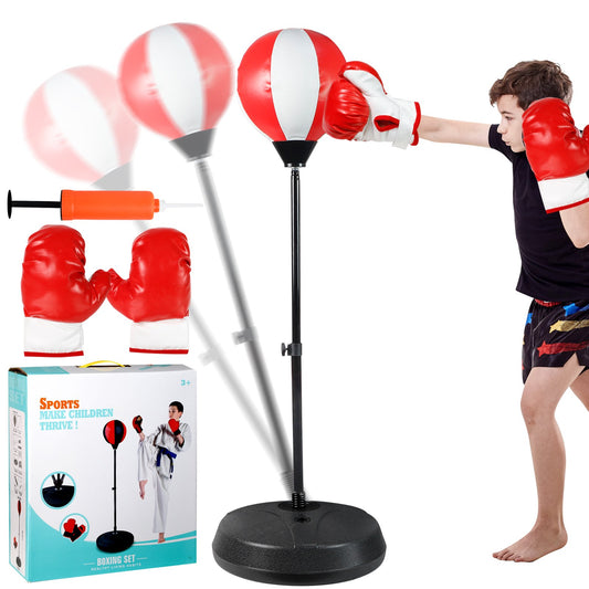 Punching Bag for Kids Incl Boxing Gloves | 3-10 Years Old Adjustable Kids Punching Bag with Stand | Boxing Bag Set Toy for Boys & Girls