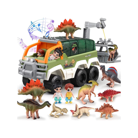 Dinosaur Truck Toys with Music and Growl Preschool Toys Toddler Gifts for 3 4 5 6 7 Years Old Boys and Girls