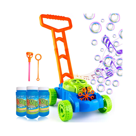 Bubble Lawn Mower for Toddlers, Kids Bubble Blower Maker Machine, Summer Outdoor Push Toys, Easter Basket Stuffers Birthday Toys Gifts for Preschool Baby Boys Girls