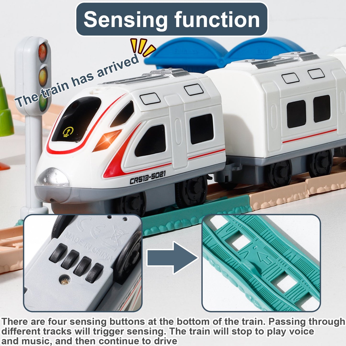 NETNEW Train Set for Kids Car Tracks Train Toys Include Theme Accessories for 3 4 5 6 Years Old Kids