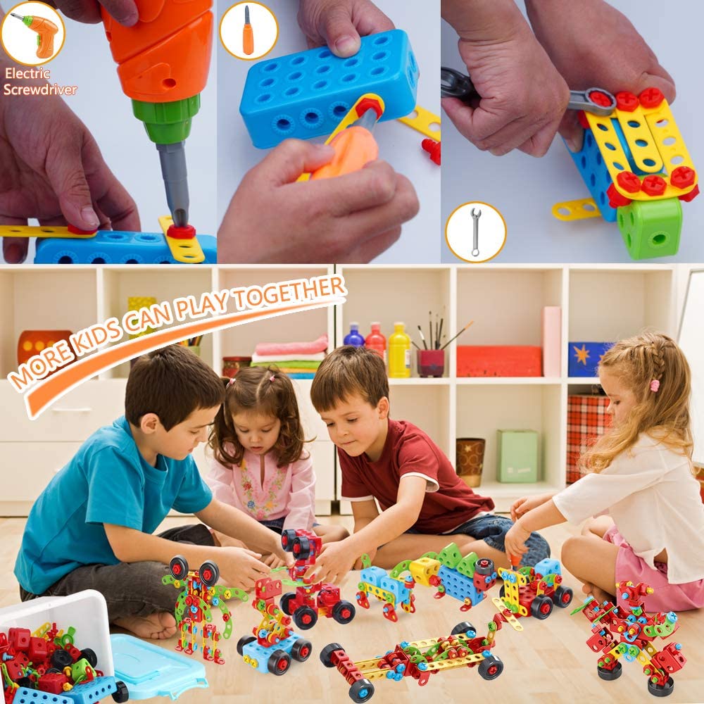 Building Toys, 404 Pieces STEM Toys Kit Creative Construction Engineering Learning Set for 5, 6, 7, 8+ Year Old Boys&Girls Best Toy Gift for Kids |Take-A-Part Building Blocks