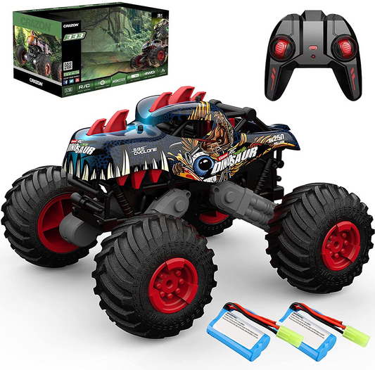 1:16 Dinosaur RC Cars Monster Trucks for Boys Remote Control Car for Kids Toys Off Road 20+MPH 2.4GHz All Terrain 4WD