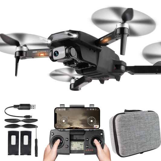 4K 3-axis Gimbal EIS 5G GPS Drones with Dual UHD Camera for Adults Anti-Shake Quadcopter WIFI FPV 60Mins Flight Time 120°FOV 50times Zoom Brushless Motor