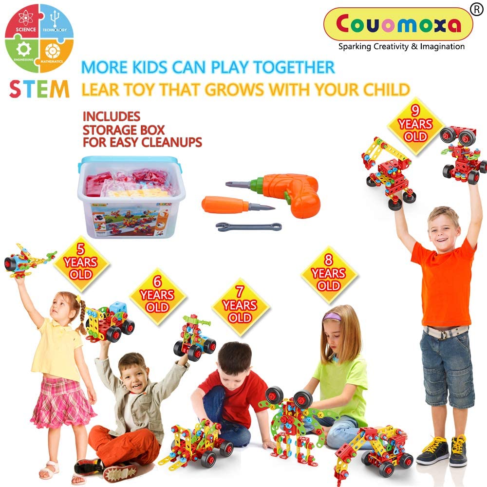 Building Toys, 404 Pieces STEM Toys Kit Creative Construction Engineering Learning Set for 5, 6, 7, 8+ Year Old Boys&Girls Best Toy Gift for Kids |Take-A-Part Building Blocks