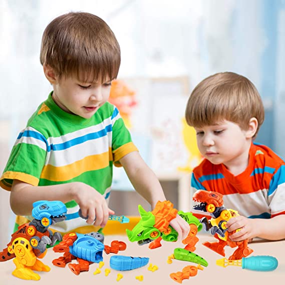 Dinosaur Toys for 3 4 5 6 7 Year Old Boys, Take Apart Dinosaur Toys for Kids 3-5 Construction Building Toys with Electric Drill for Boys Ages 3-8