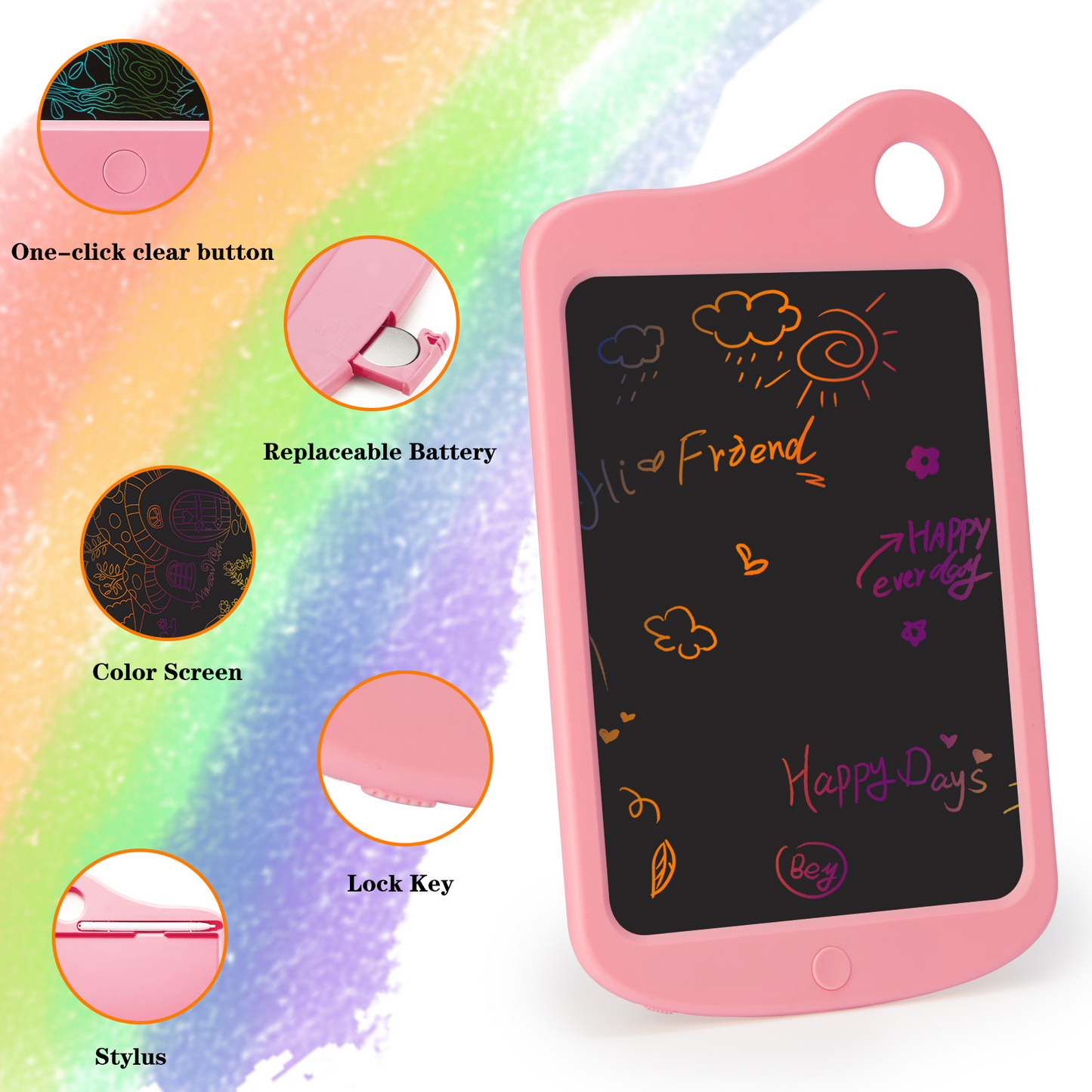 Toys for Girls Boys LCD Kids Writing Tablet 10 Inch Drawing Pad, Colorful Screen Doodle Learning Board for Kids and Toddlers at Home, School and Kinder Gifts for 3 4 5 6 7 Year Old